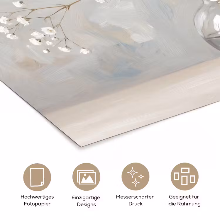 Vaas - Gipskruid - Wit poster papier klein -tcloseup_DE