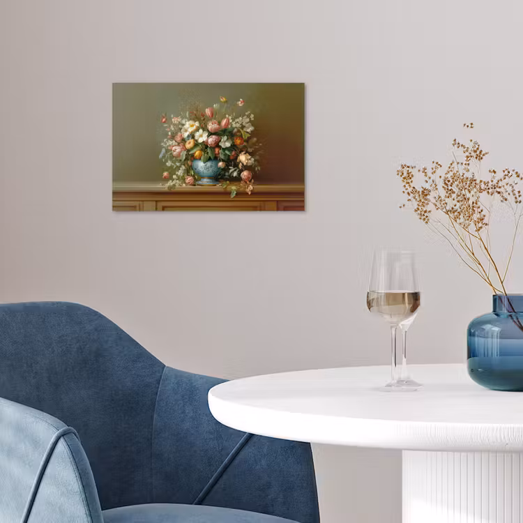 Vaas - Pastel - Kleuren - Bloemen poster papier klein -sfeer3