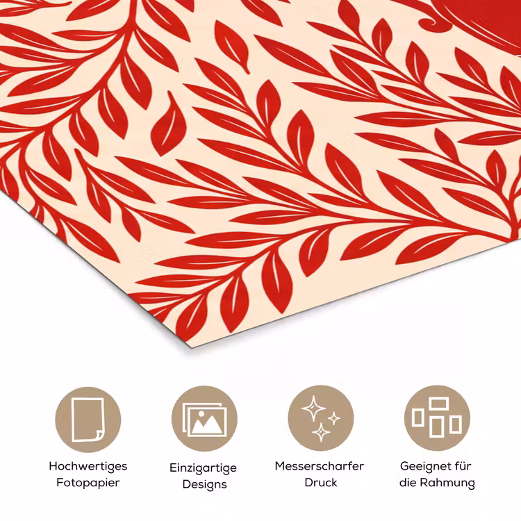 Vaas - Planten - Decoratie - Abstract - Rood poster papier klein -tcloseup_DE