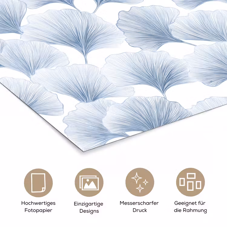 Waaier - Modern - Blauw poster papier klein 62 -tcloseup_DE