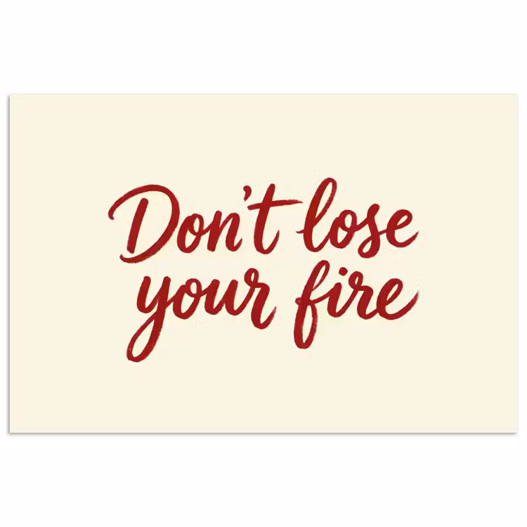 Don't lose your fire - Rood - Wit - Minimalistisch poster papier klein -3d