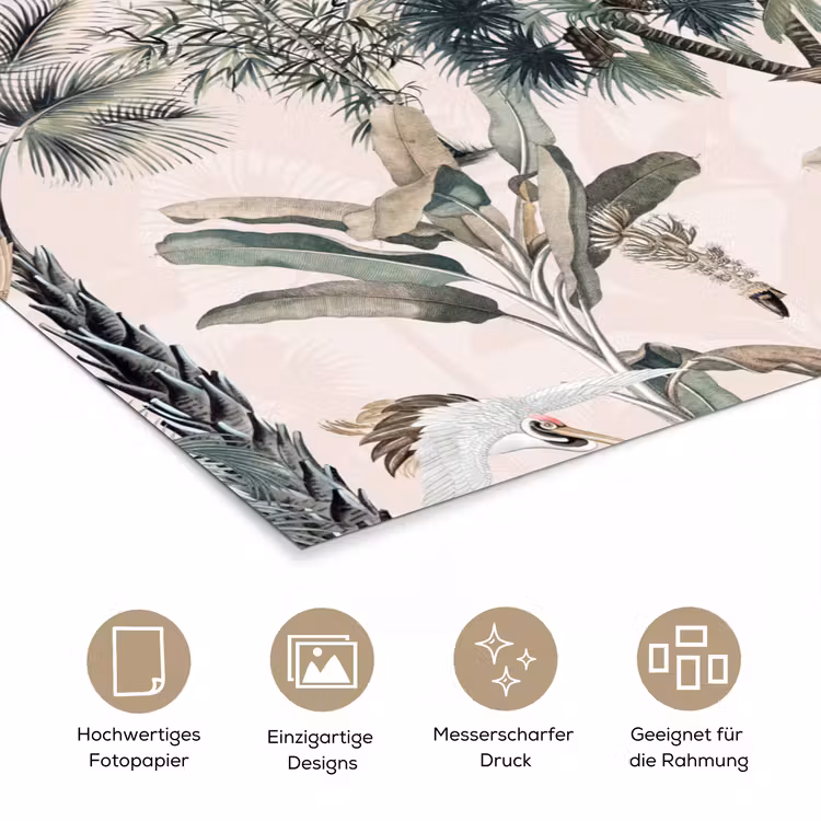 Inductie afdekplaat - Vintage - Jungle - Dieren - Natuur - Inductie beschermer poster papier klein -tcloseup_DE