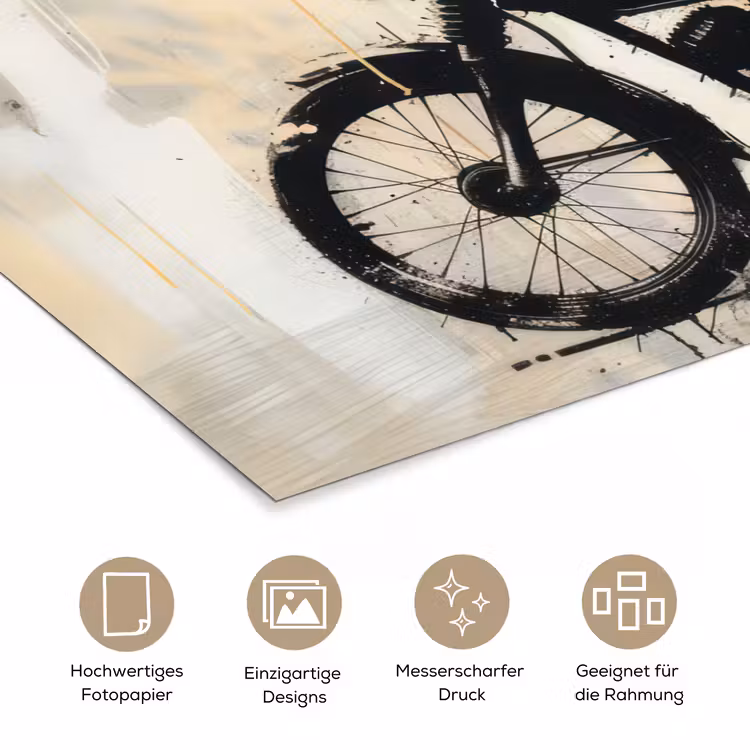 Vintage - Street art - Motor - Jongen - Graffiti - Zwart - Banksy poster papier klein -tcloseup_DE