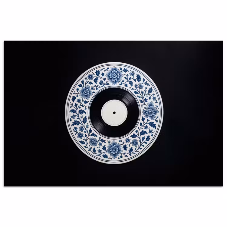 Vinyl - LP - Delfts Blauw - Muziek poster papier klein -3d