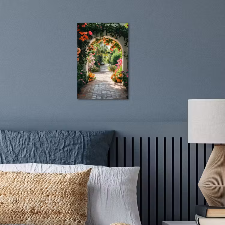 Doorkijk - Bloemen - Natuur - Bloementuin poster papier klein -sfeer2