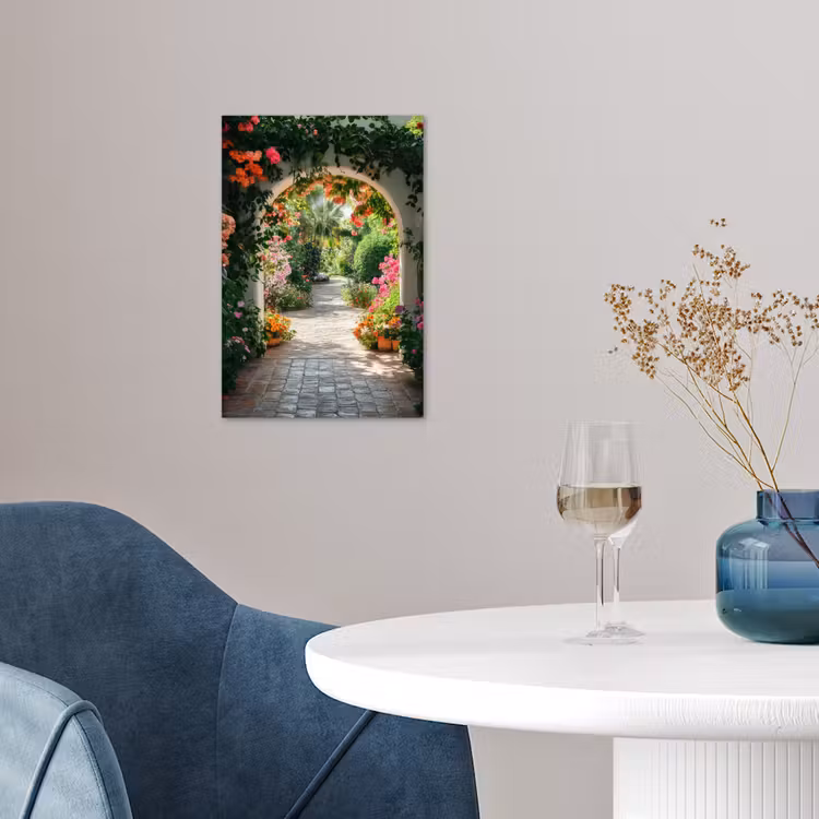 Doorkijk - Bloemen - Natuur - Bloementuin poster papier klein -sfeer3