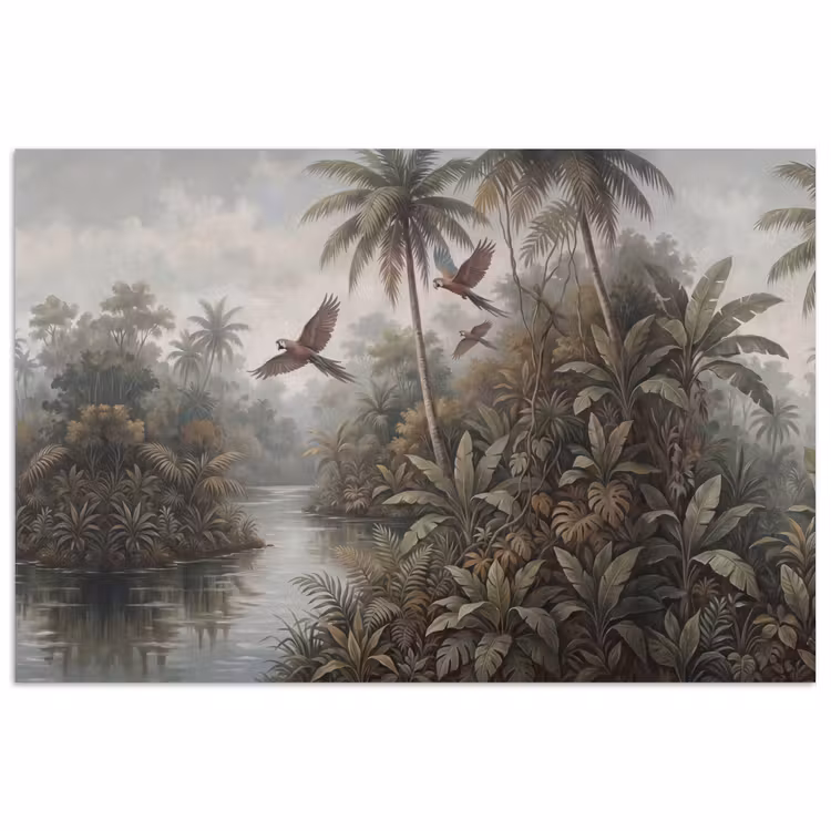 Vogel - Vliegend - Tropisch - Landschap - Klassiek poster papier klein -3d