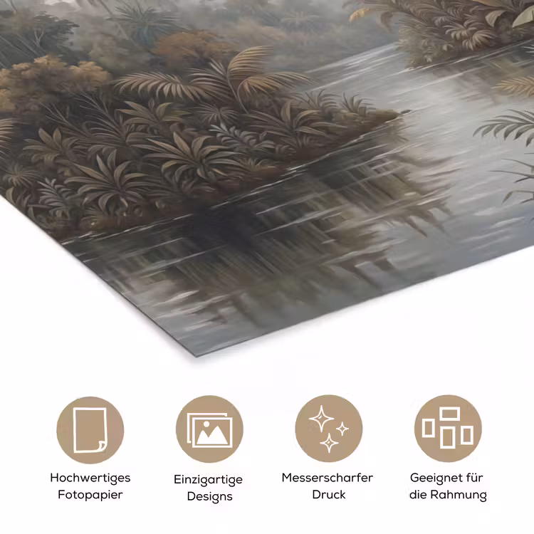 Vogel - Vliegend - Tropisch - Landschap - Klassiek poster papier klein -tcloseup_DE