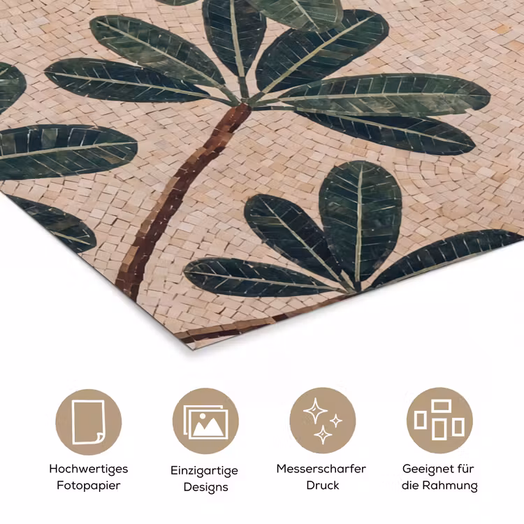 Vogel - Mozaïek - Tropisch - Natuur - Kleurrijk poster papier klein -tcloseup_DE