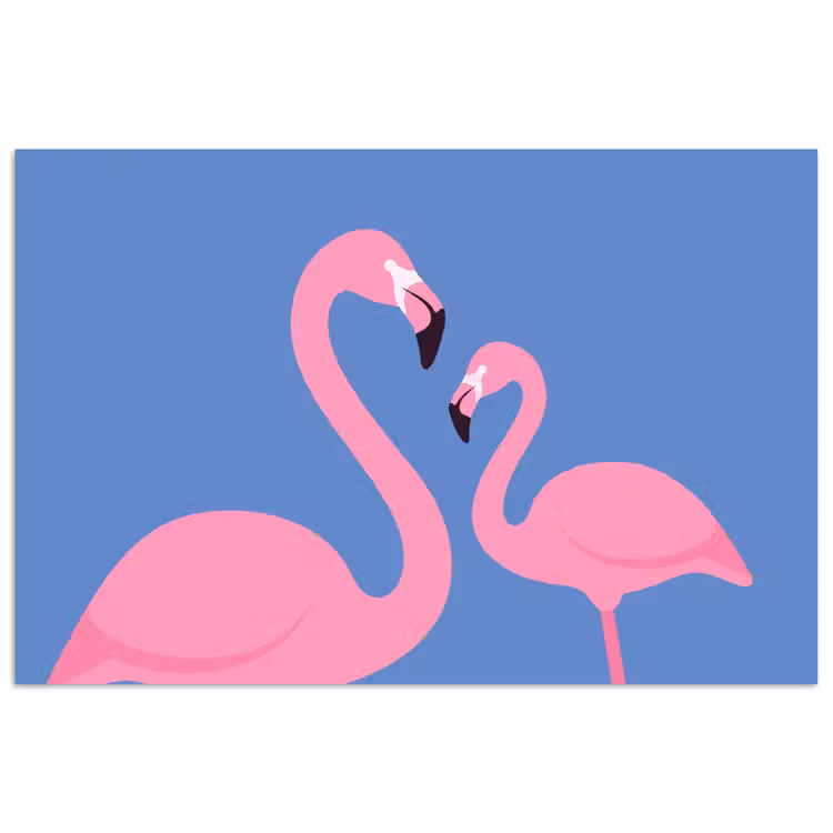 Vogel - Paar - Dieren - Modern - Roze poster papier klein -3d