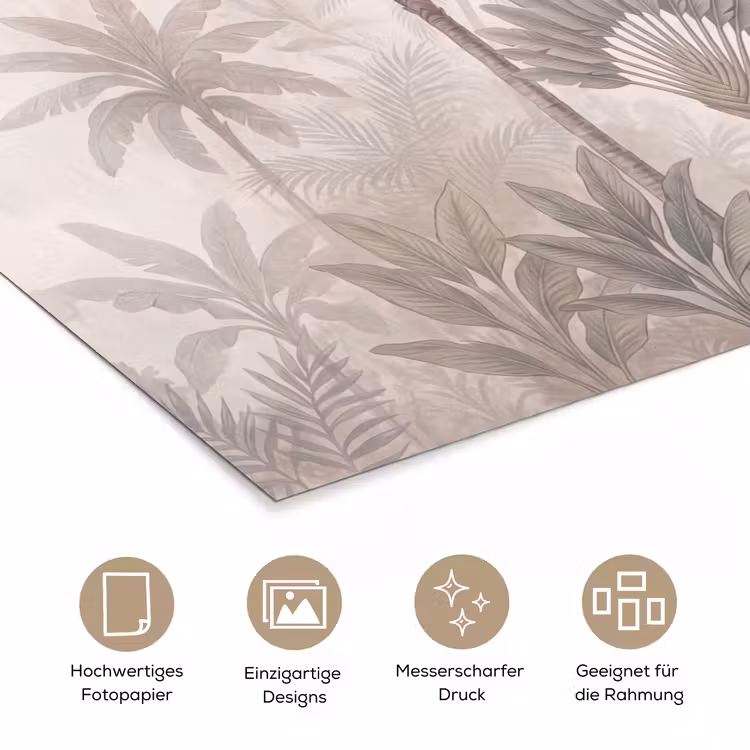 Vogel - Tropisch - Jungle - Natuur - Beige poster papier klein -tcloseup_DE