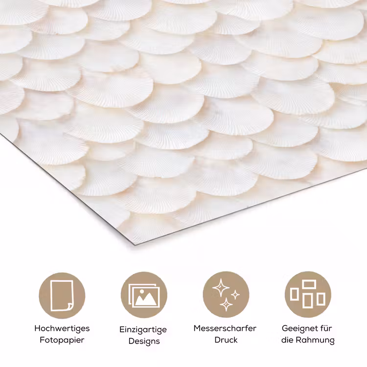 Schubben - Wit - Elegant poster papier klein 62 -tcloseup_DE