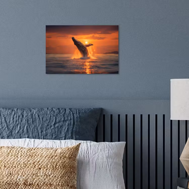 Walvis - Zon - Zee poster papier klein -sfeer2