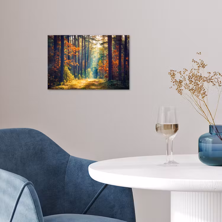 Bos - Zon - Natuur - Herfst poster papier klein -sfeer3