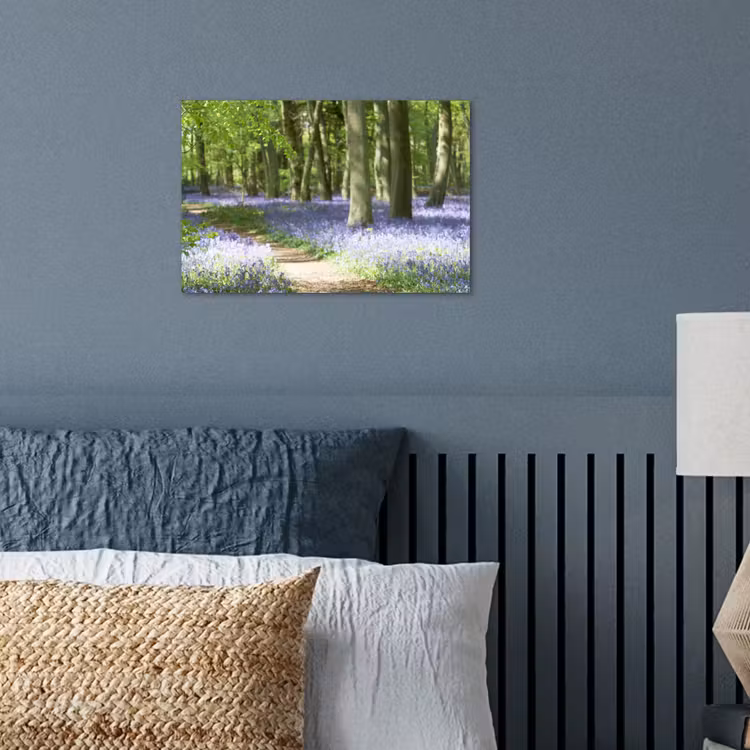 Bos - Pad - Bloemen - Paars - Groen - Natuur poster papier klein -sfeer2