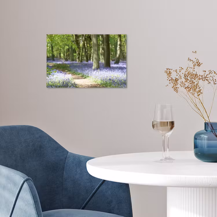 Bos - Pad - Bloemen - Paars - Groen - Natuur poster papier klein -sfeer3
