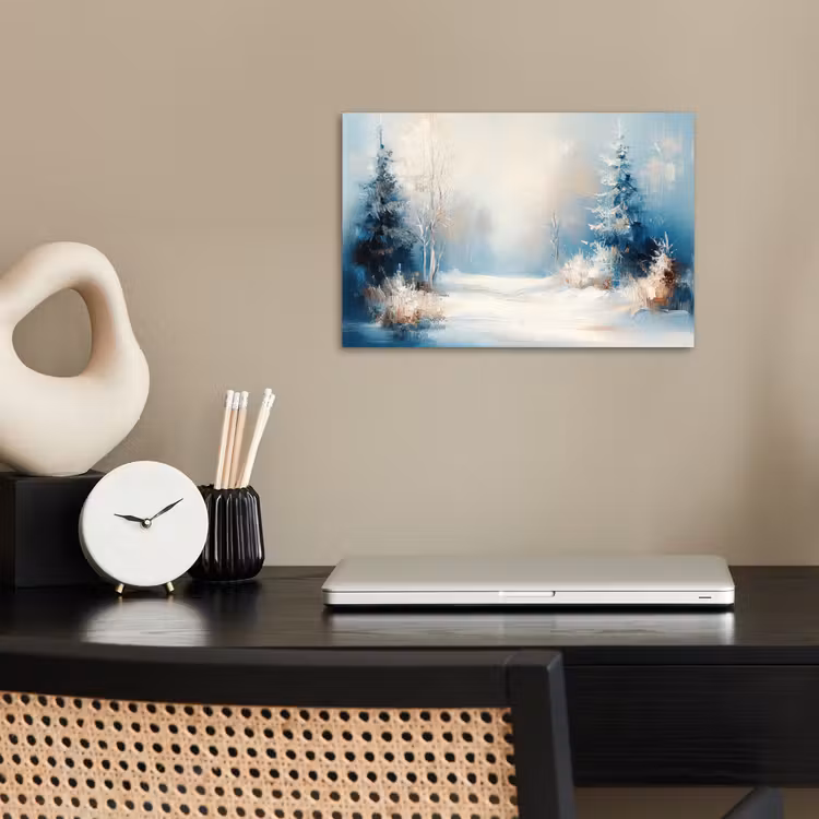 Wald – Winter – Natur – Abstrakt – Schnee poster papier klein -sfeer1