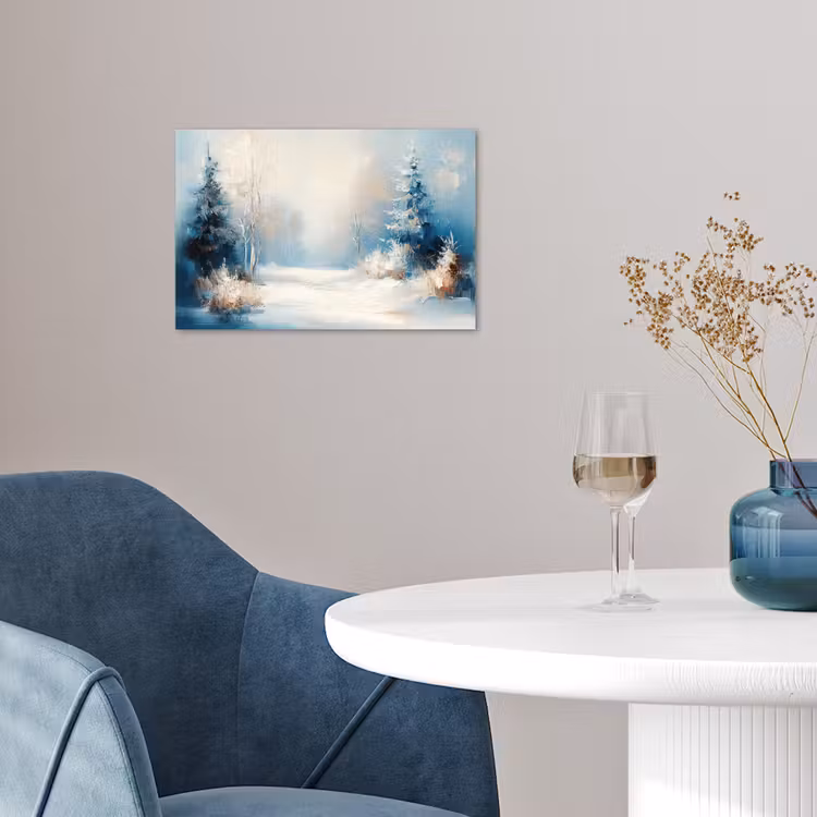 Wald – Winter – Natur – Abstrakt – Schnee poster papier klein -sfeer3