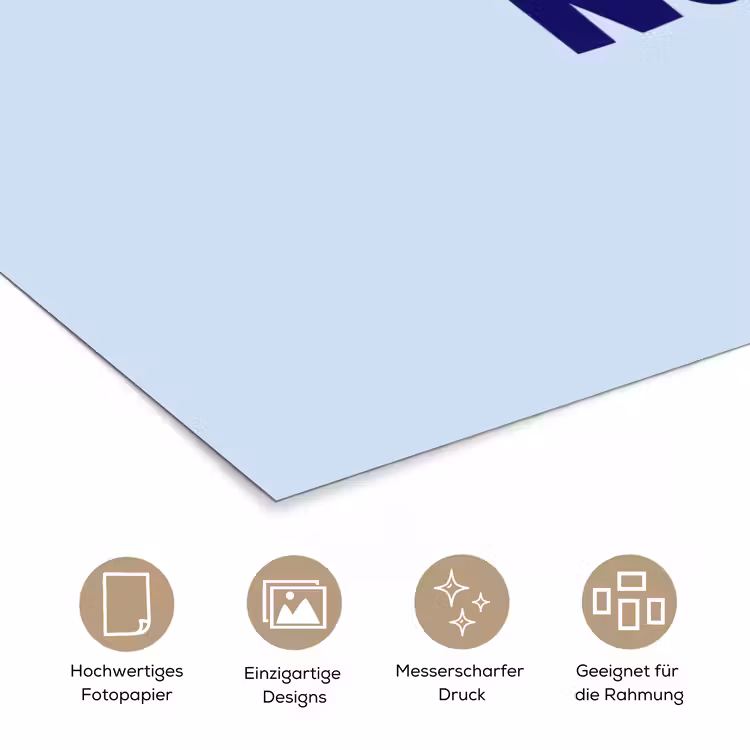 Why not - Blauw - Licht blauw - Quote poster papier klein -tcloseup_DE