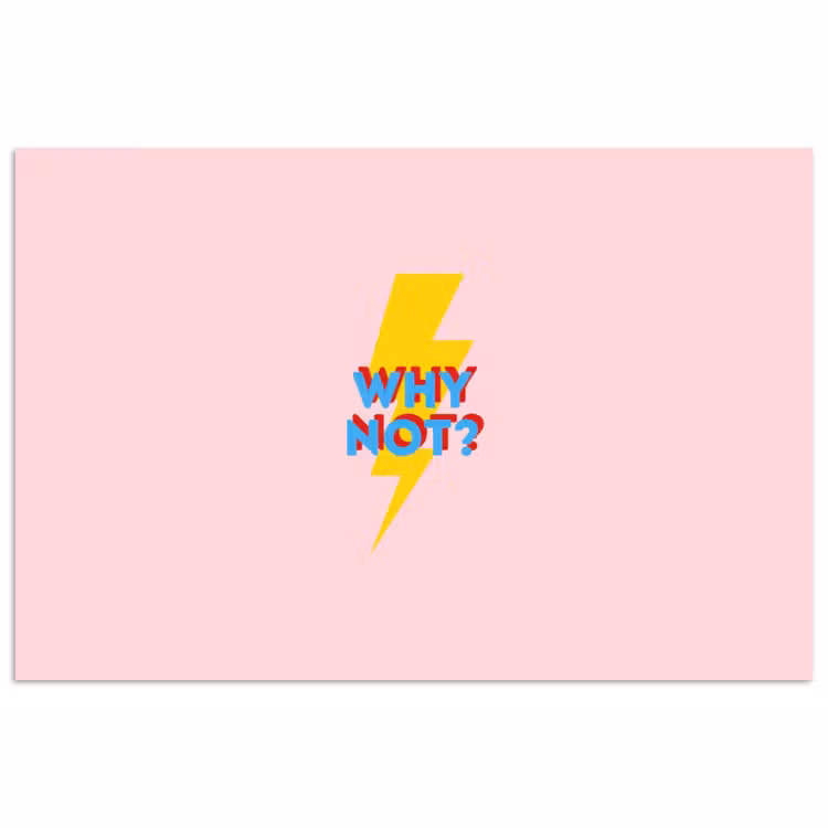 Why not - Bliksem - Roze poster papier klein -3d