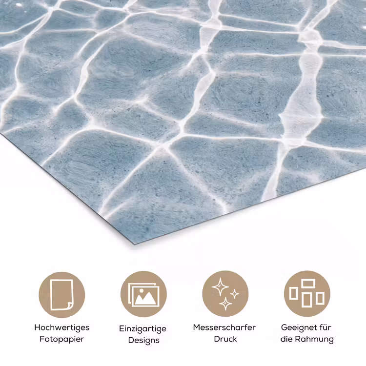 Water - Reflectie - Zonlicht poster papier klein -tcloseup_DE