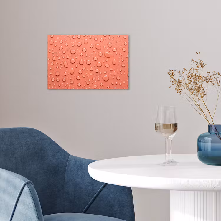 Water - Druppels - Roze poster papier klein -sfeer3