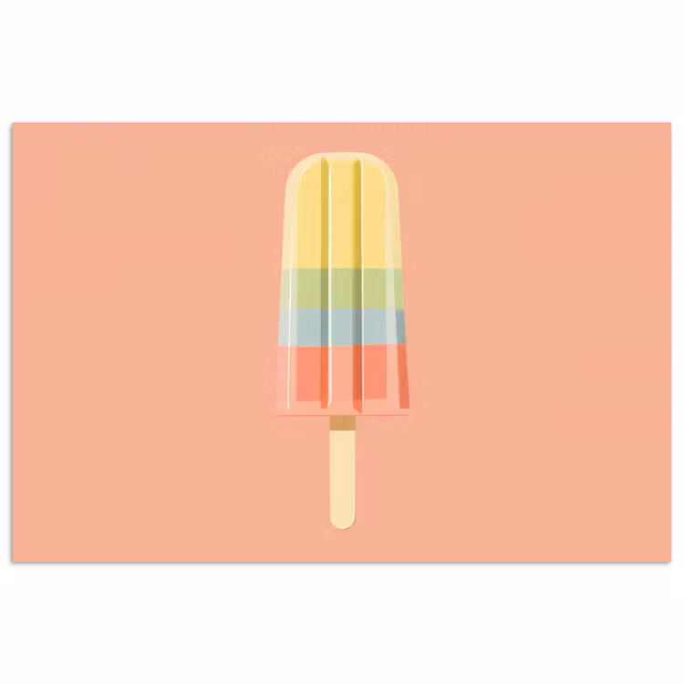 Waterijsje - Pasteltinten - Minimalistisch poster papier klein -3d