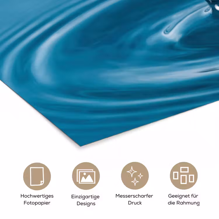 Waterdruppel - Water - Oppervlakte poster papier klein -tcloseup_DE