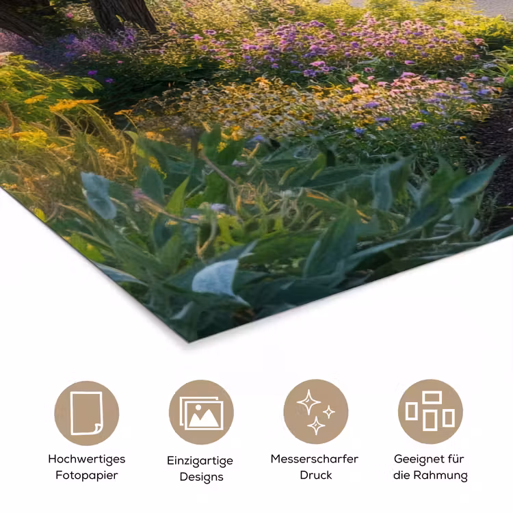 Pad - Bloemen - Park poster papier klein -tcloseup_DE