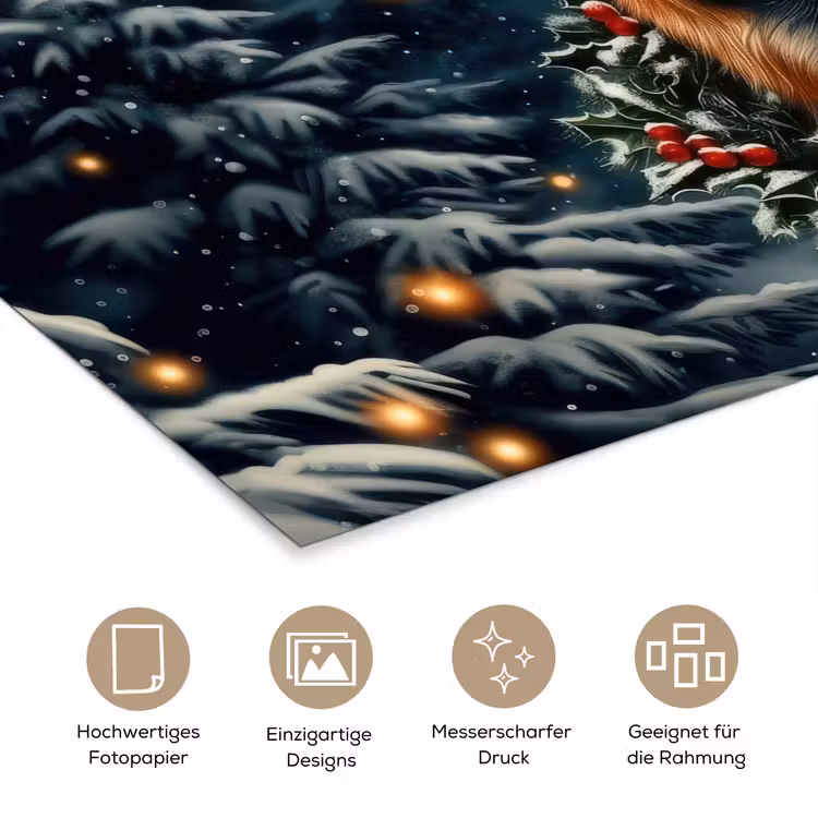 Kerst - Magie - Bos - Kleurrijk poster papier klein -tcloseup_DE