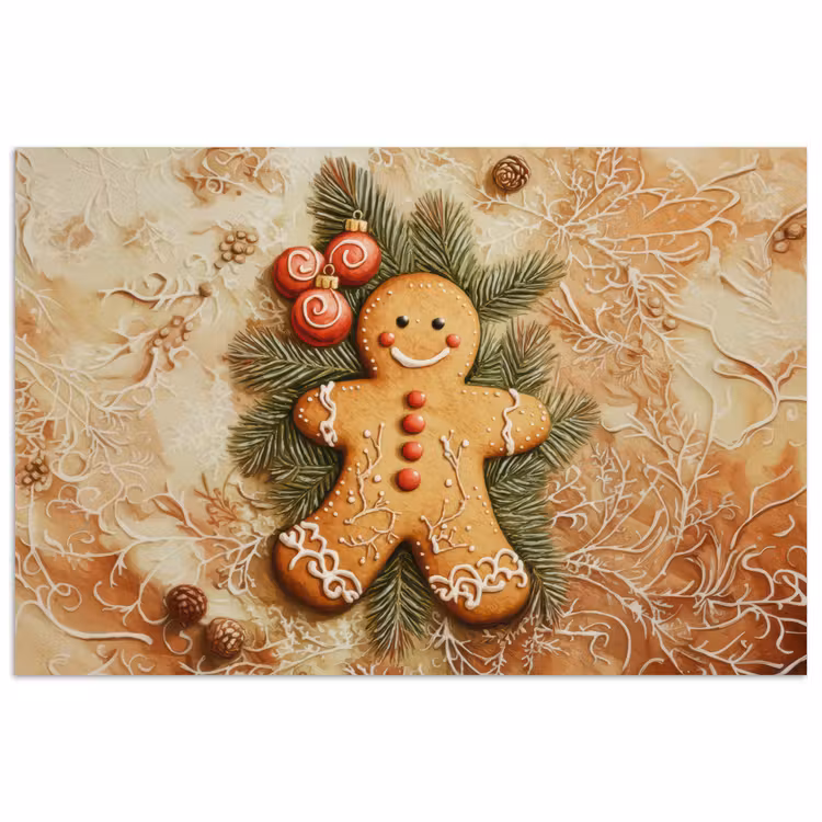 Kerstmis - Koekje - Poppetje - Speculaas poster papier klein -3d
