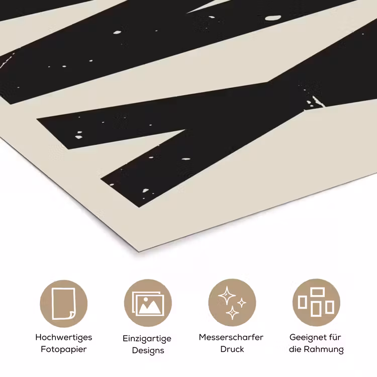 Kerst - Christmas - Japandi - Beige poster papier klein -tcloseup_DE
