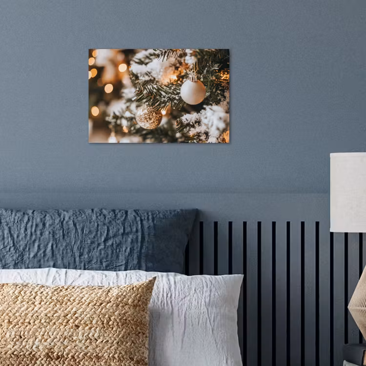 Kerst - Kerstboom - Winter - Binnen - Sneeuw poster papier klein -sfeer2