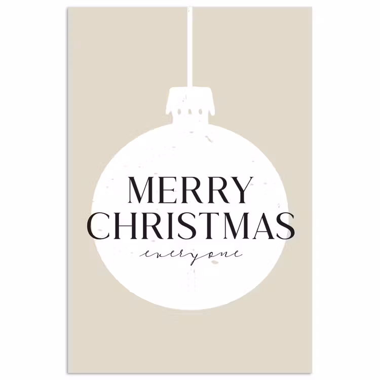 Christmas - Kerstballen - Japandi - Witte kerstballen poster papier klein -3d