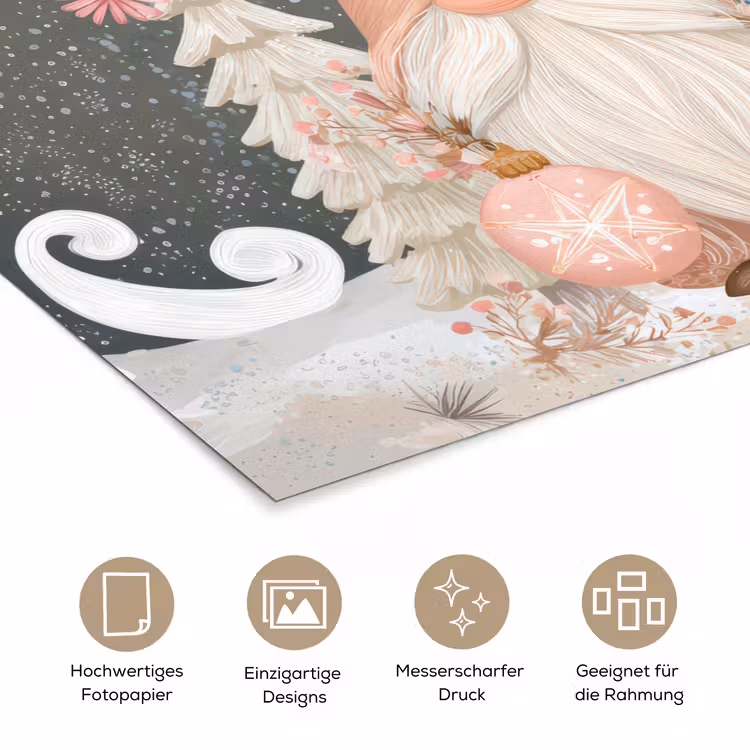 Kerst - Gnomen - Pastel poster papier klein -tcloseup_DE