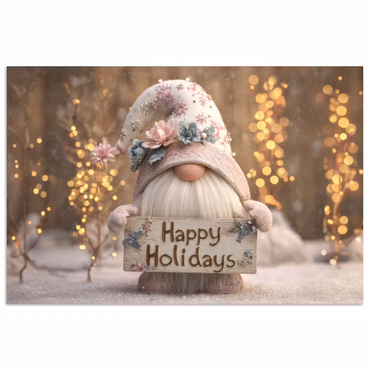 Kerst - Gnome - Bord - Kleurrijk poster papier klein -3d