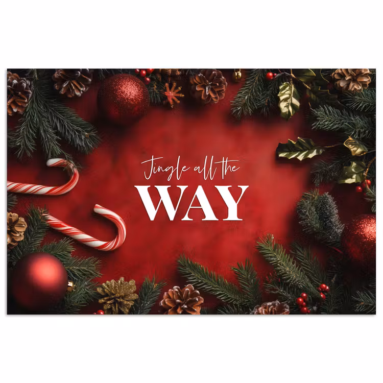 Kerst - Quote - Rood - Kerstballen poster papier klein -3d