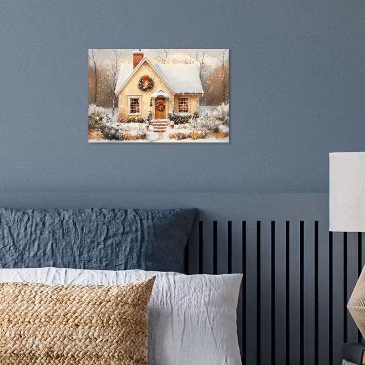 Kerst - Huis - Winter - Sneeuw poster papier klein -sfeer2