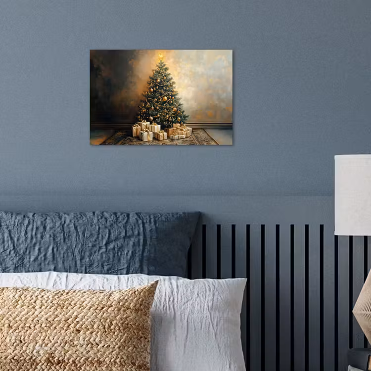Kerstboom - Cadeaus - Goud poster papier klein -sfeer2