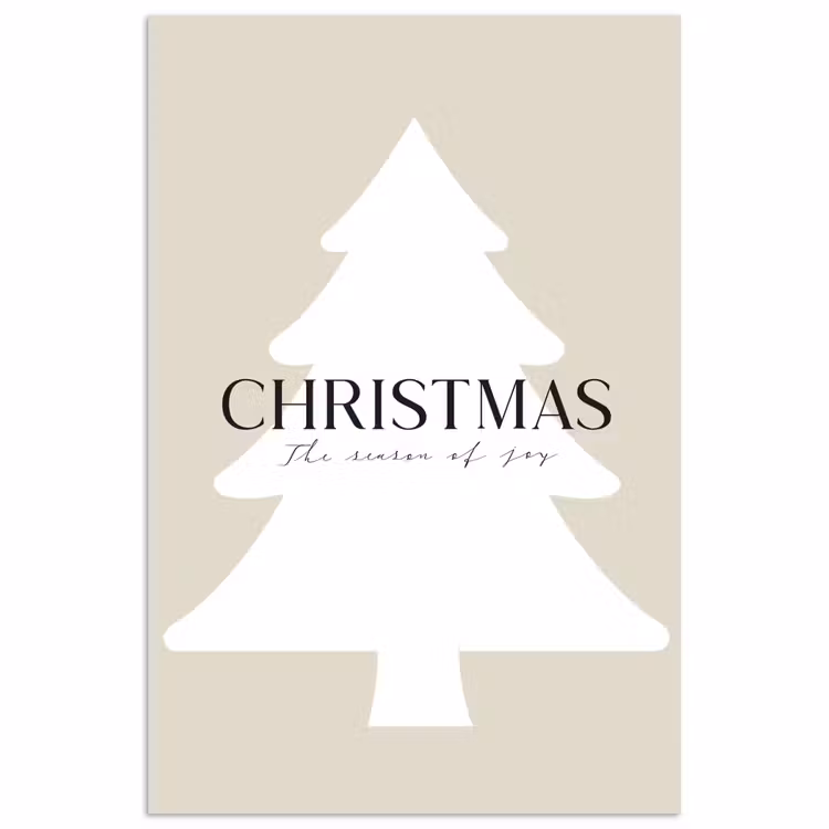 Kerstboom - Japandi - Christmas - Beige poster papier klein -3d