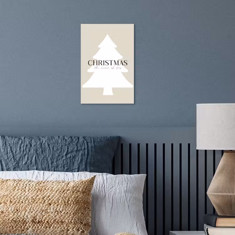 Kerstboom - Japandi - Christmas - Beige poster papier klein -sfeer2