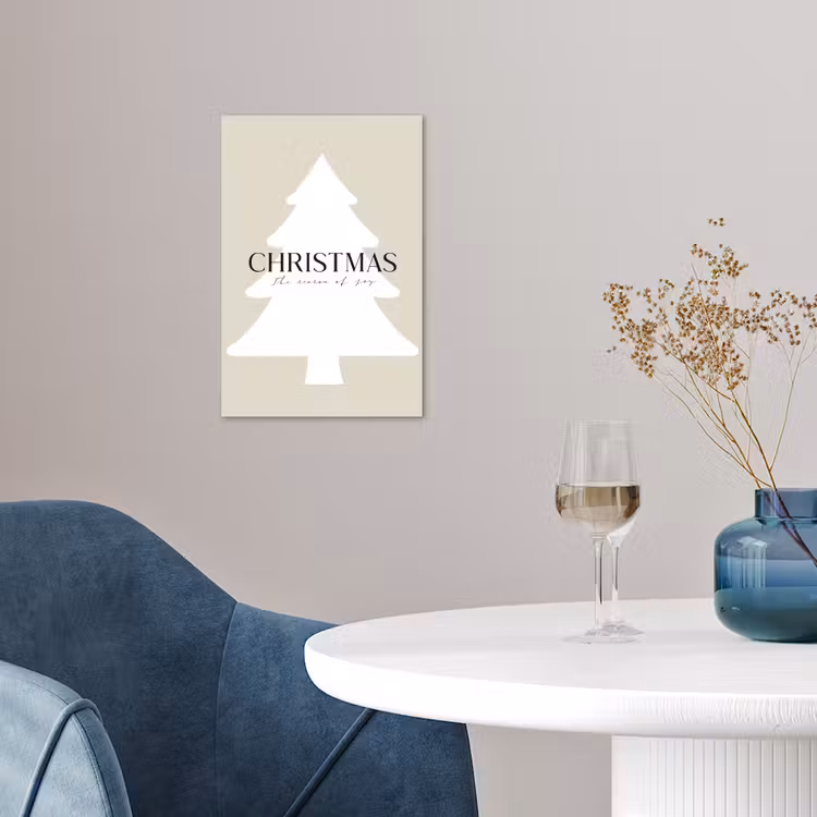 Kerstboom - Japandi - Christmas - Beige poster papier klein -sfeer3