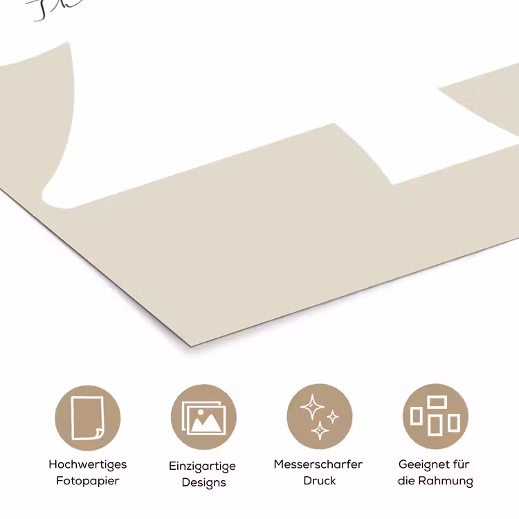 Kerstboom - Japandi - Christmas - Beige poster papier klein -tcloseup_DE