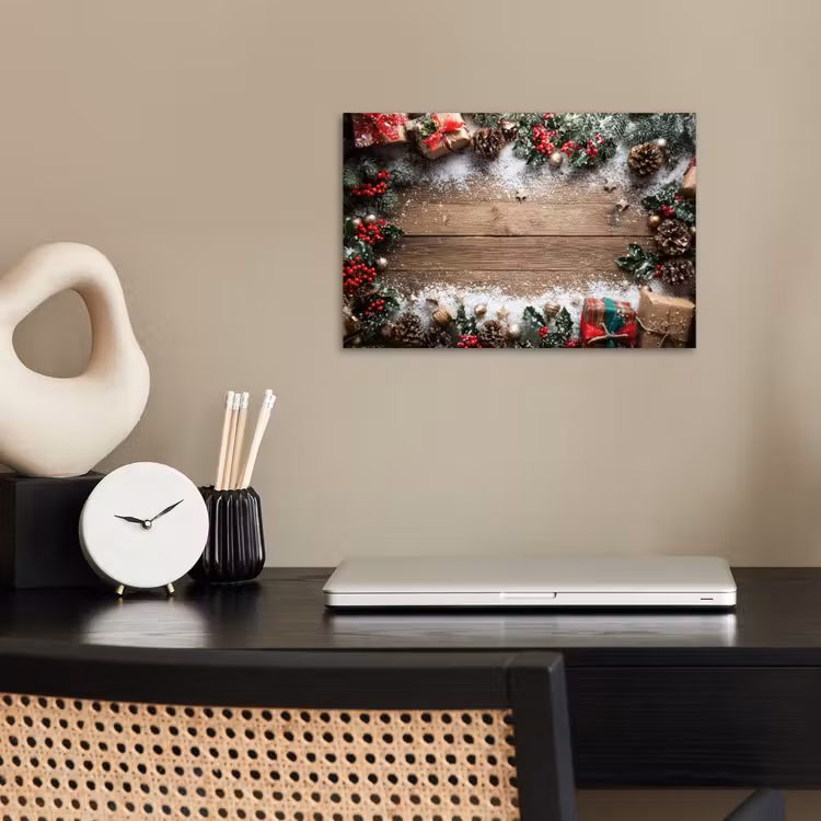 Kerstdecoratie - Geschenken - Hout - Veelkleurig poster papier klein -sfeer1