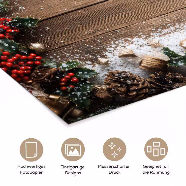 Kerstdecoratie - Geschenken - Hout - Veelkleurig poster papier klein -tcloseup_DE