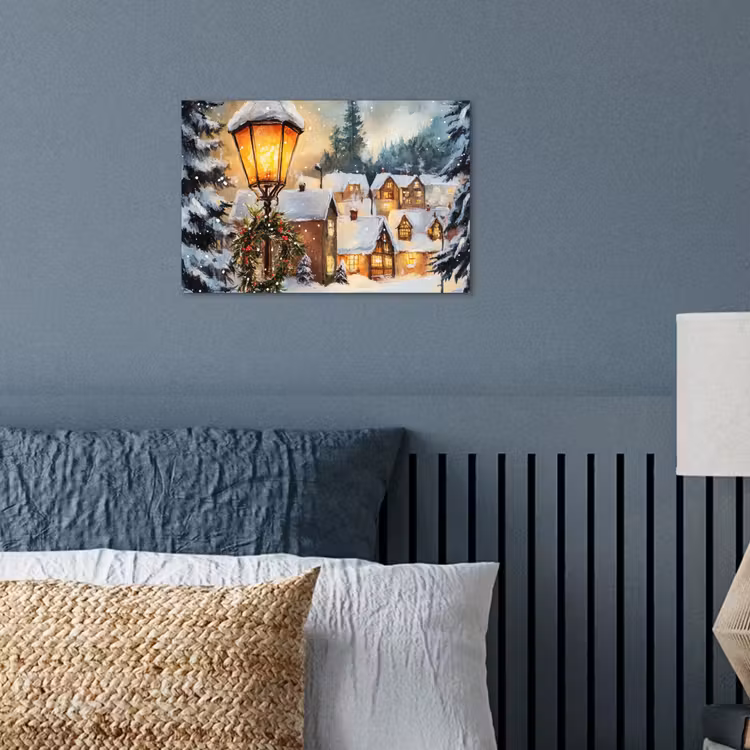 Kerstdorp - Huizen - Sneeuw - Kerst poster papier klein -sfeer2