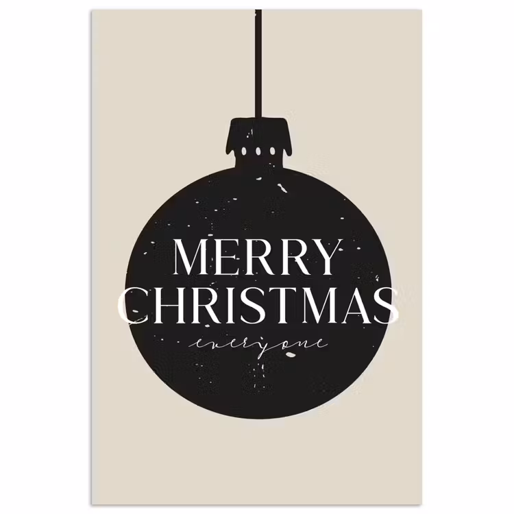 Kerstballen - Japandi - Christmas - Zwarte kerstballen poster papier klein -3d