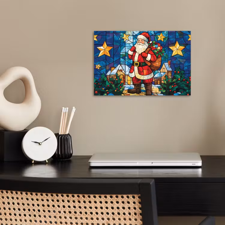 Kerstman - Glas - Kleurrijk poster papier klein -sfeer1