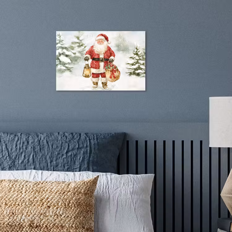 Kerstman- Winter - Sneeuw - Wit - Rood poster papier klein -sfeer2