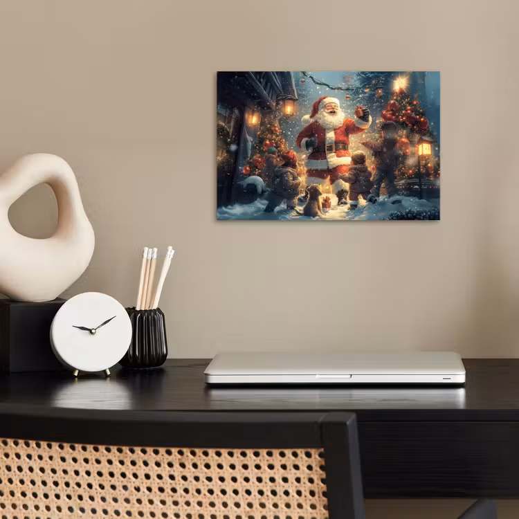 Kerstvreugde - Sneeuw - Kleurrijk poster papier klein -sfeer1